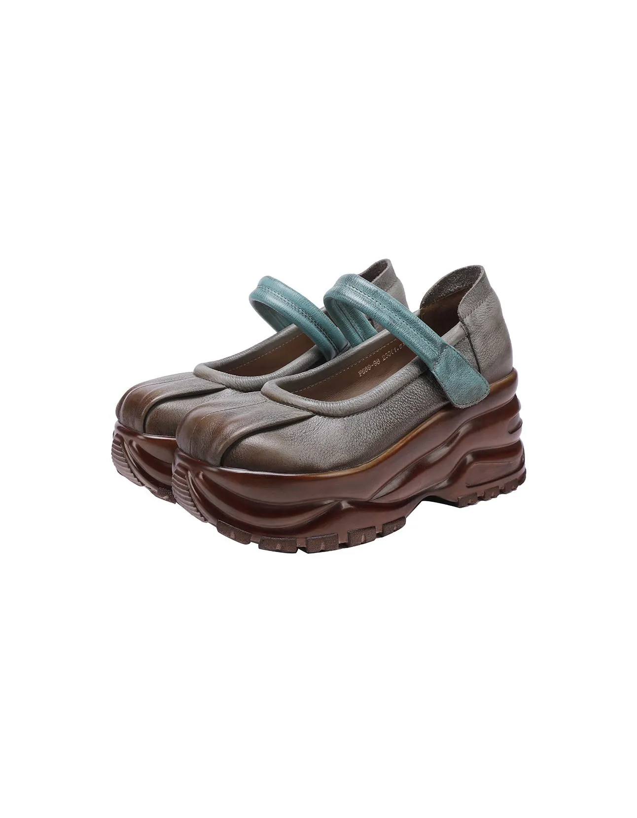 Handmade Retro Wide Toe Box Platform Sandals