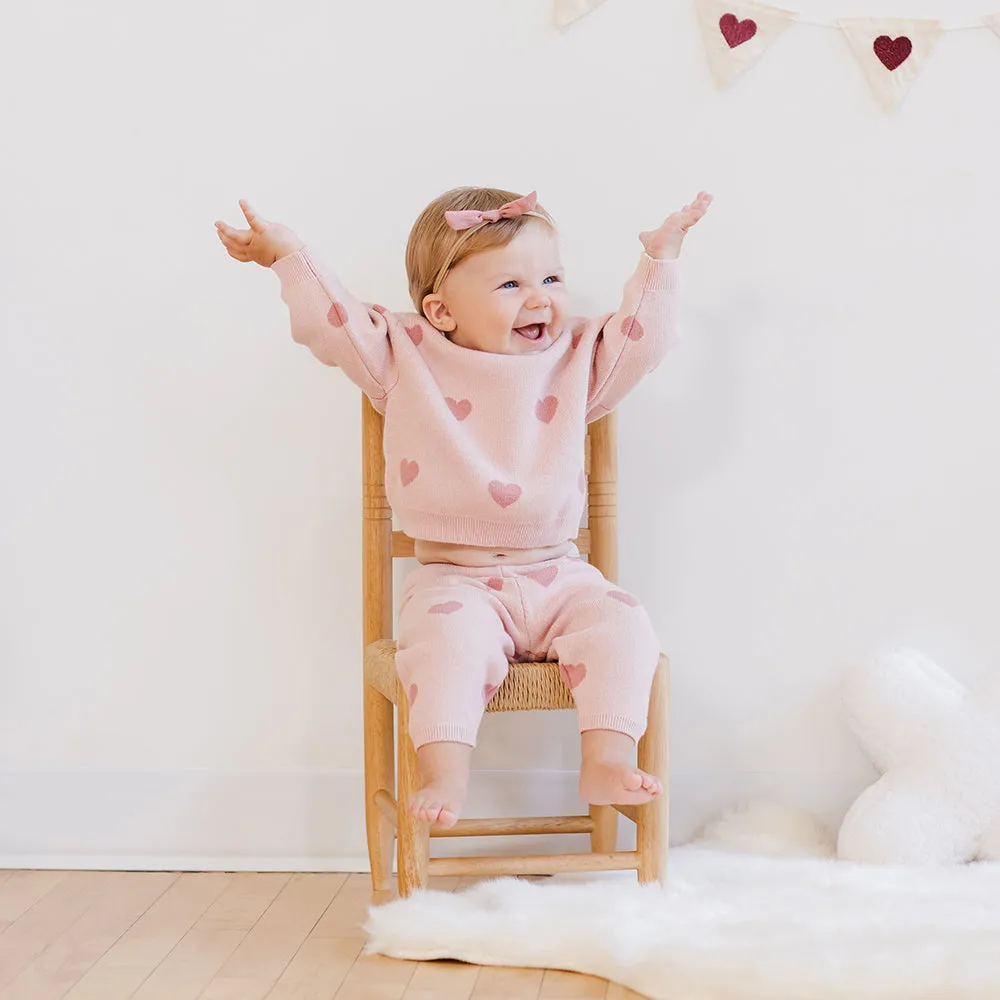 Heart Knit Pants | Bubblegum