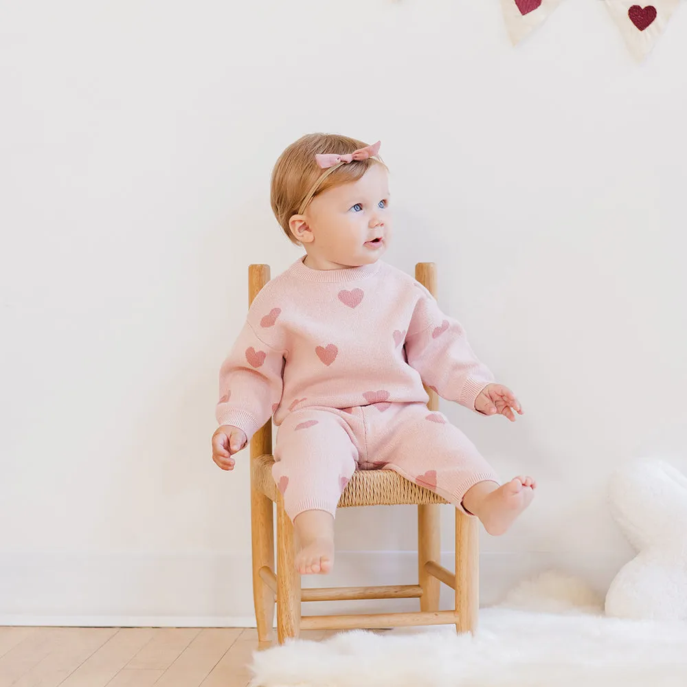 Heart Knit Pants | Bubblegum
