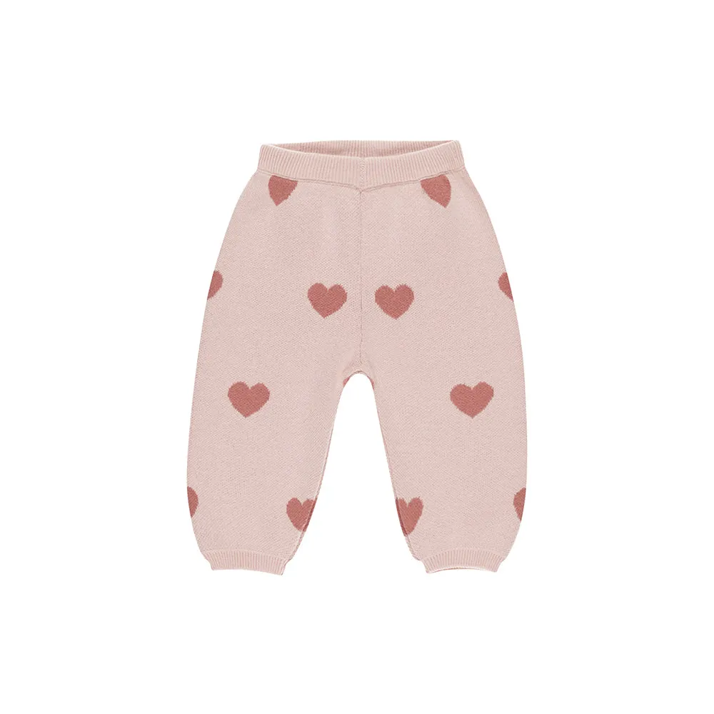 Heart Knit Pants | Bubblegum