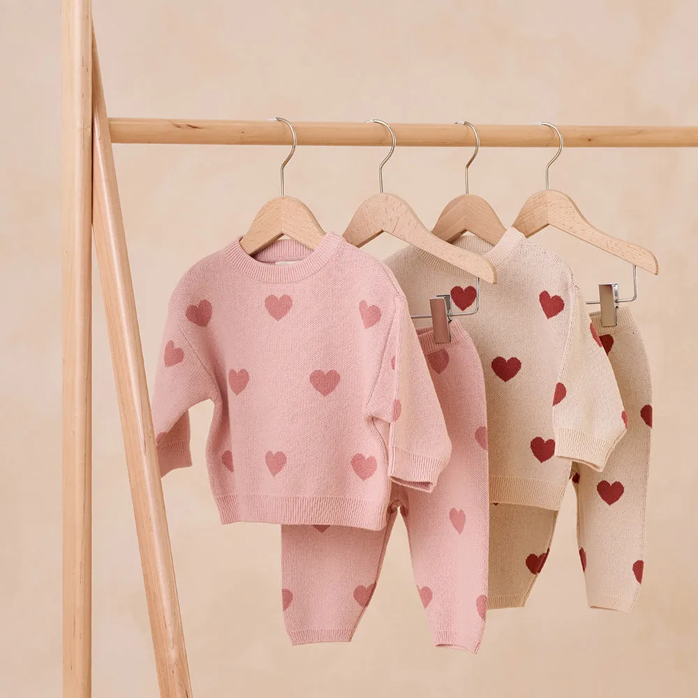 Heart Knit Pants | Bubblegum