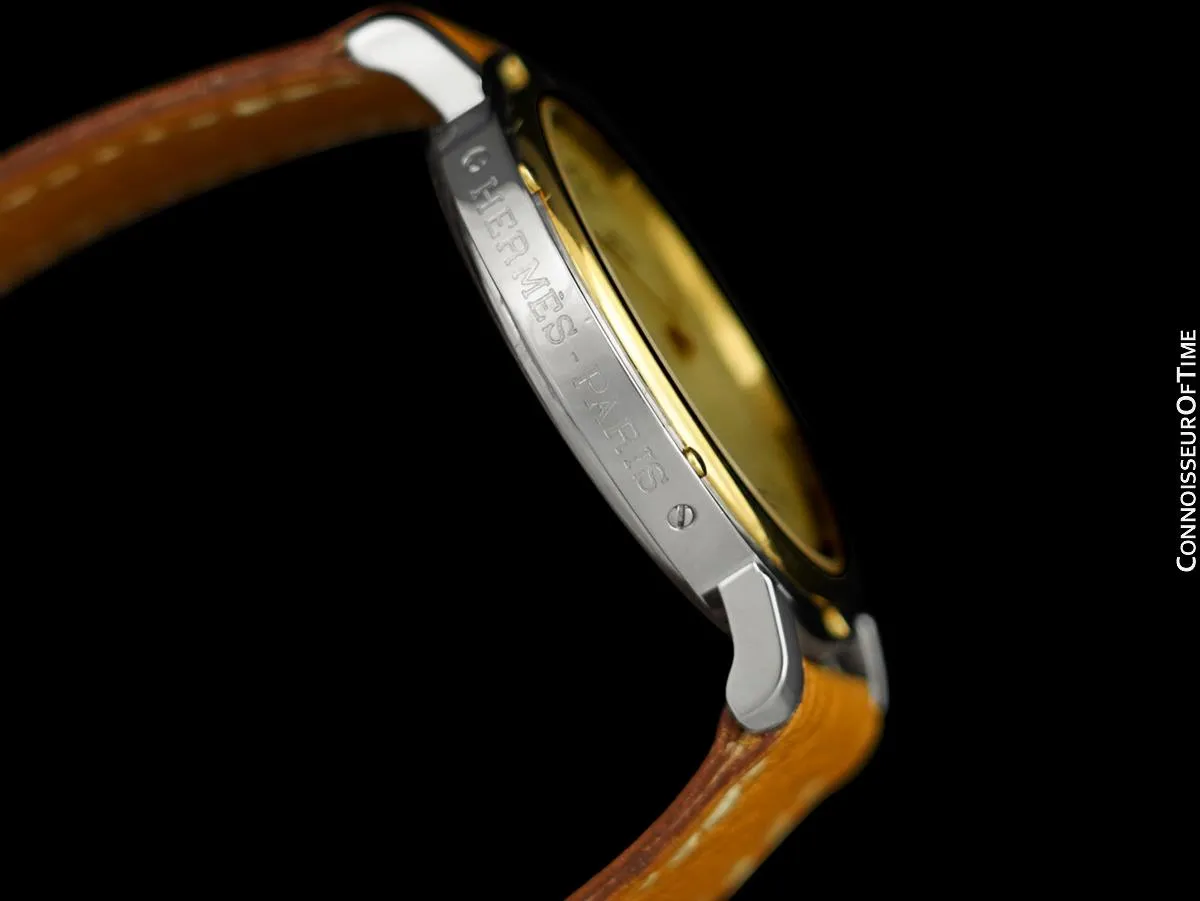 Hermes Mens Clipper 2-Tone Quartz Watch - Stainless Steel & 18K Gold Plated