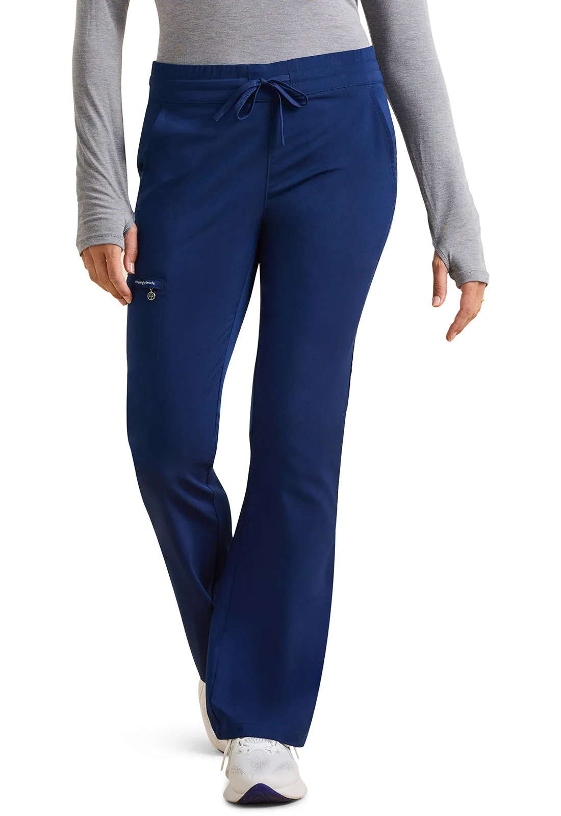 HH Purple Label Tessa Mid Rise Drawstring Boot Cut Pants Navy