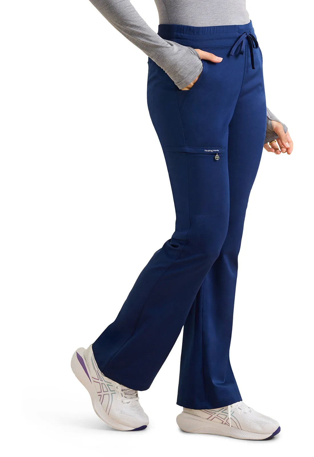 HH Purple Label Tessa Mid Rise Drawstring Boot Cut Pants Navy