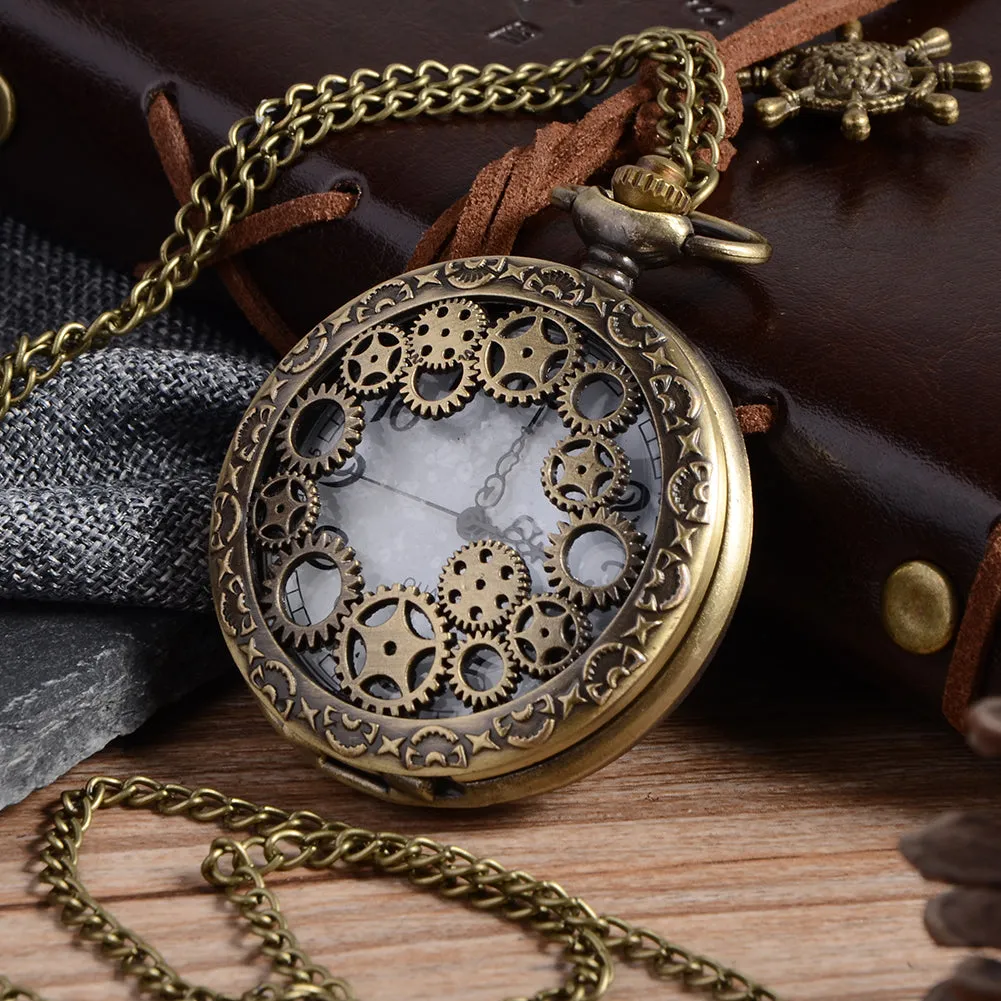 Hollow Gear Vintage Steampunk Pocket Watch