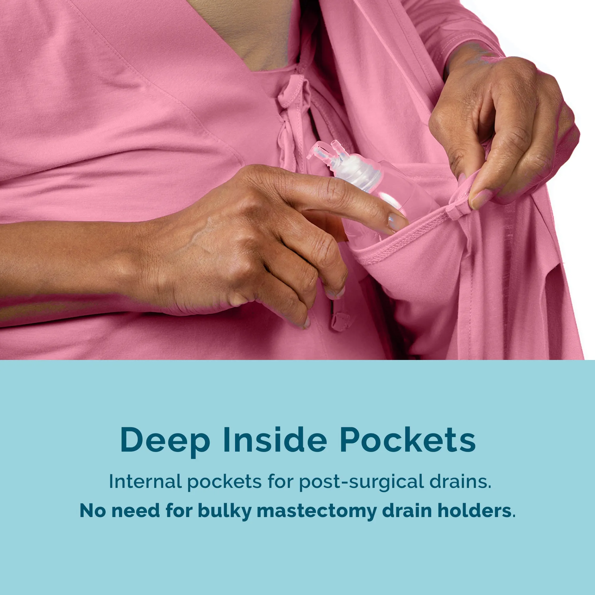 Hospital Pajamas with Snap Sleeves in Dusty Rose