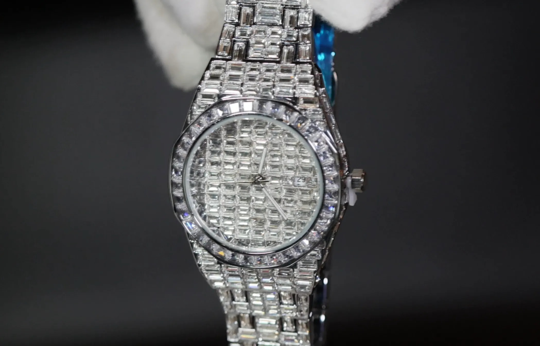 Iced Out Watch | Iced Watch | Mens Baguette Diamond Watch | Hip Hop Diamond Watch