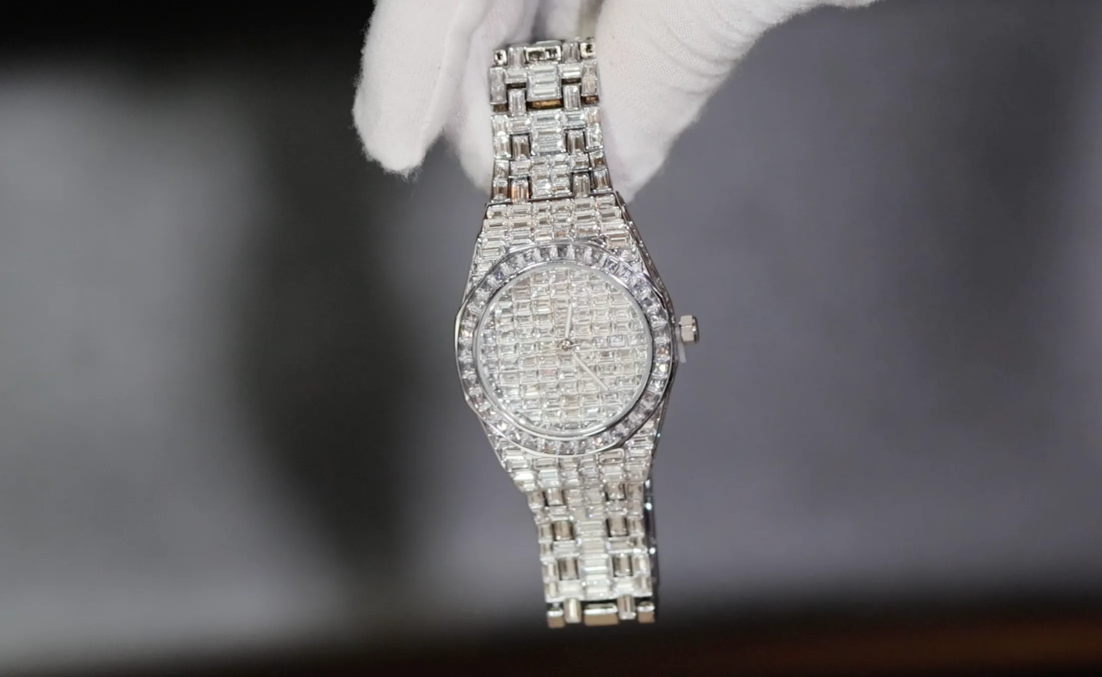 Iced Out Watch | Iced Watch | Mens Baguette Diamond Watch | Hip Hop Diamond Watch