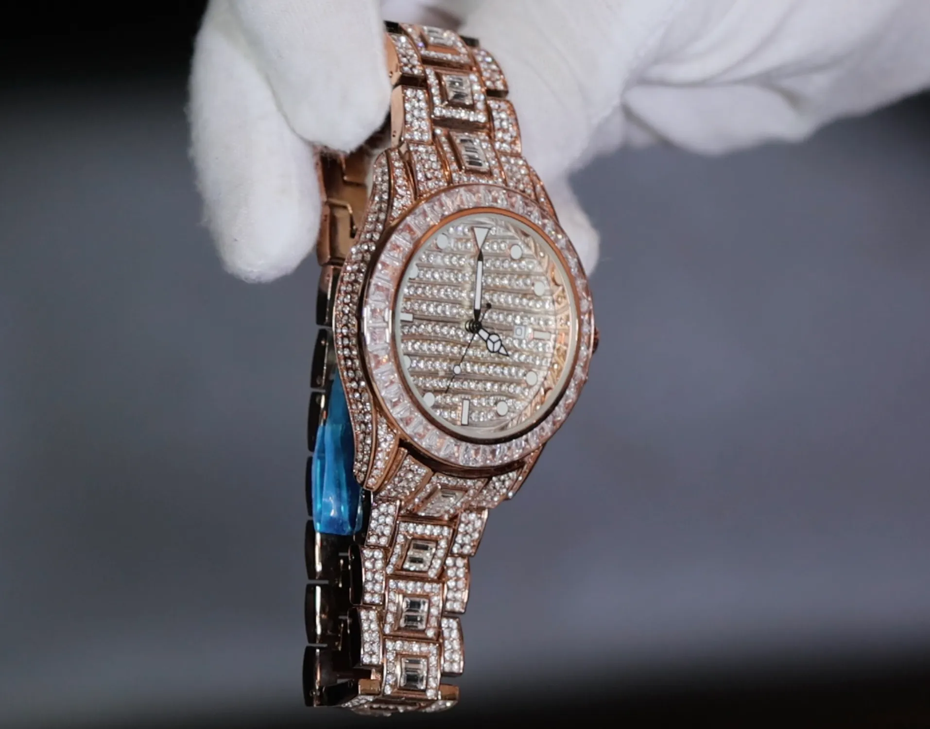 Iced Out Watch | Iced Watch | Mens Iced Out Watch | Hip Hop Watch | Baguette Watch | Diamond Watches | Rainbow Bezel Watch  | Rainbow Watch