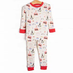Imaginative Illinois Bamboo Pajama Set, Red