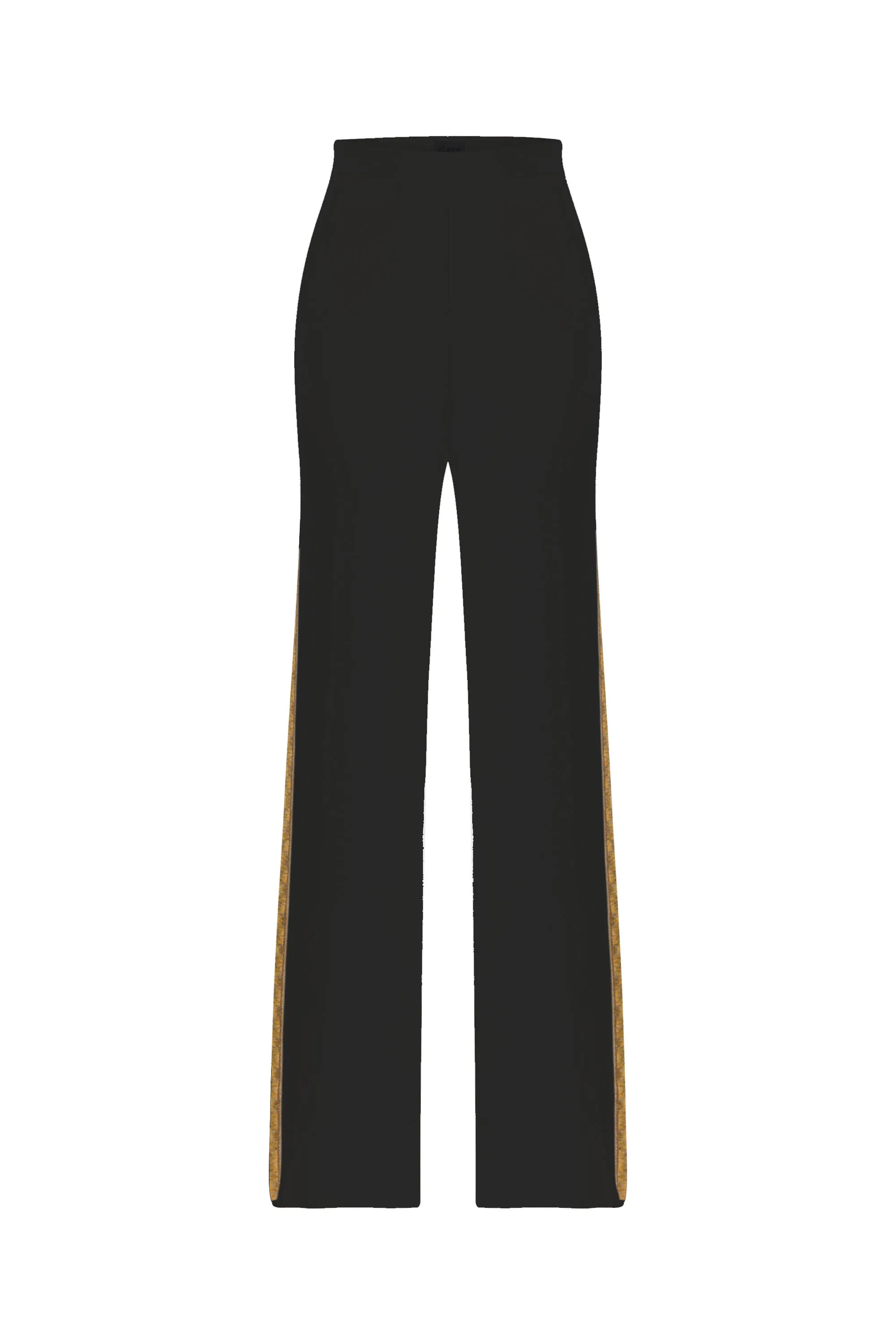 INTARSIA KNITWEAR PANTS BLACK GOLD BRONZE