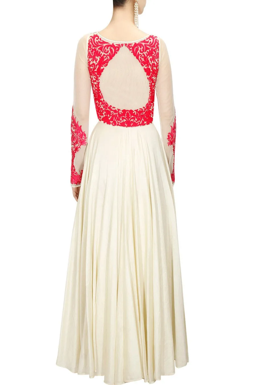 Ivory colour floor length