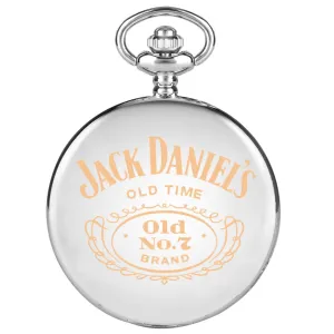 Jack Daniel's Old Time Laser Engraved Design Quartz Pocket Watch Silver Retro Pendant Steampunk Watch Gifts for Men Women reloj