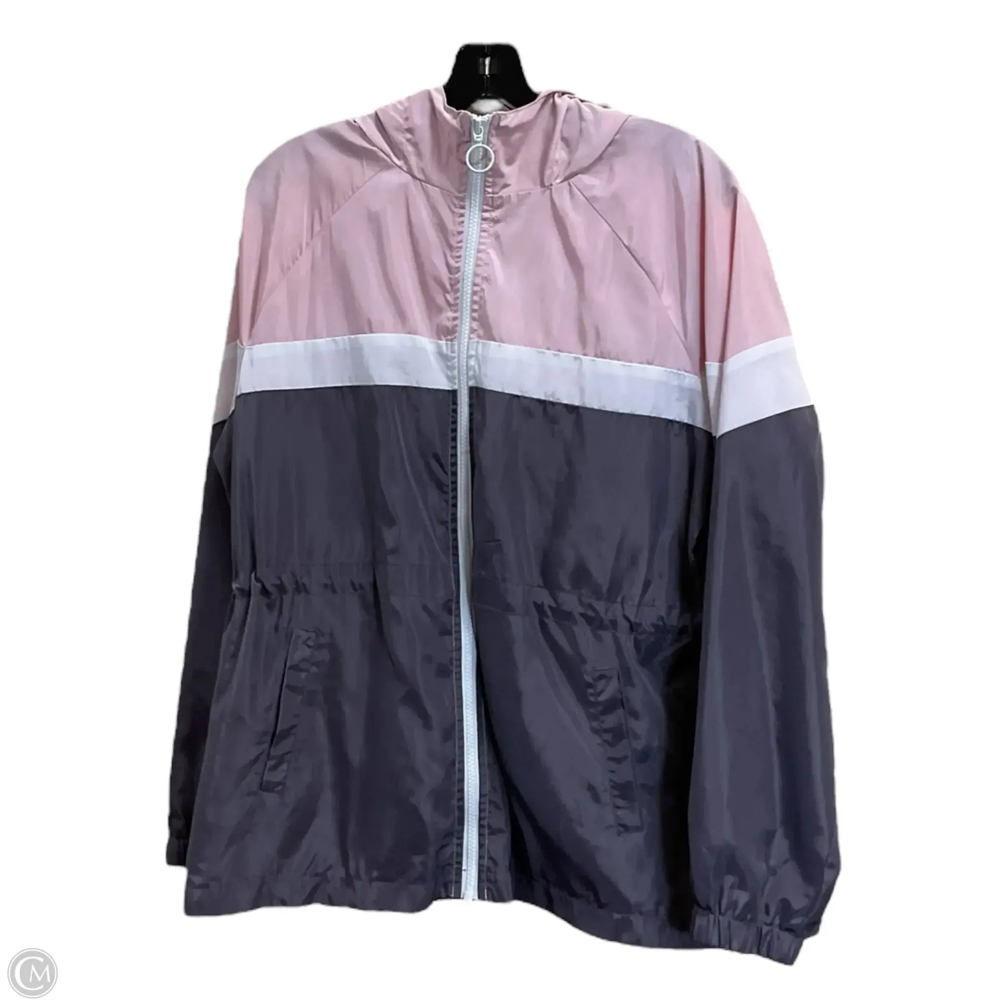 Jacket Windbreaker By Maurices In Pink & Purple, Size: L