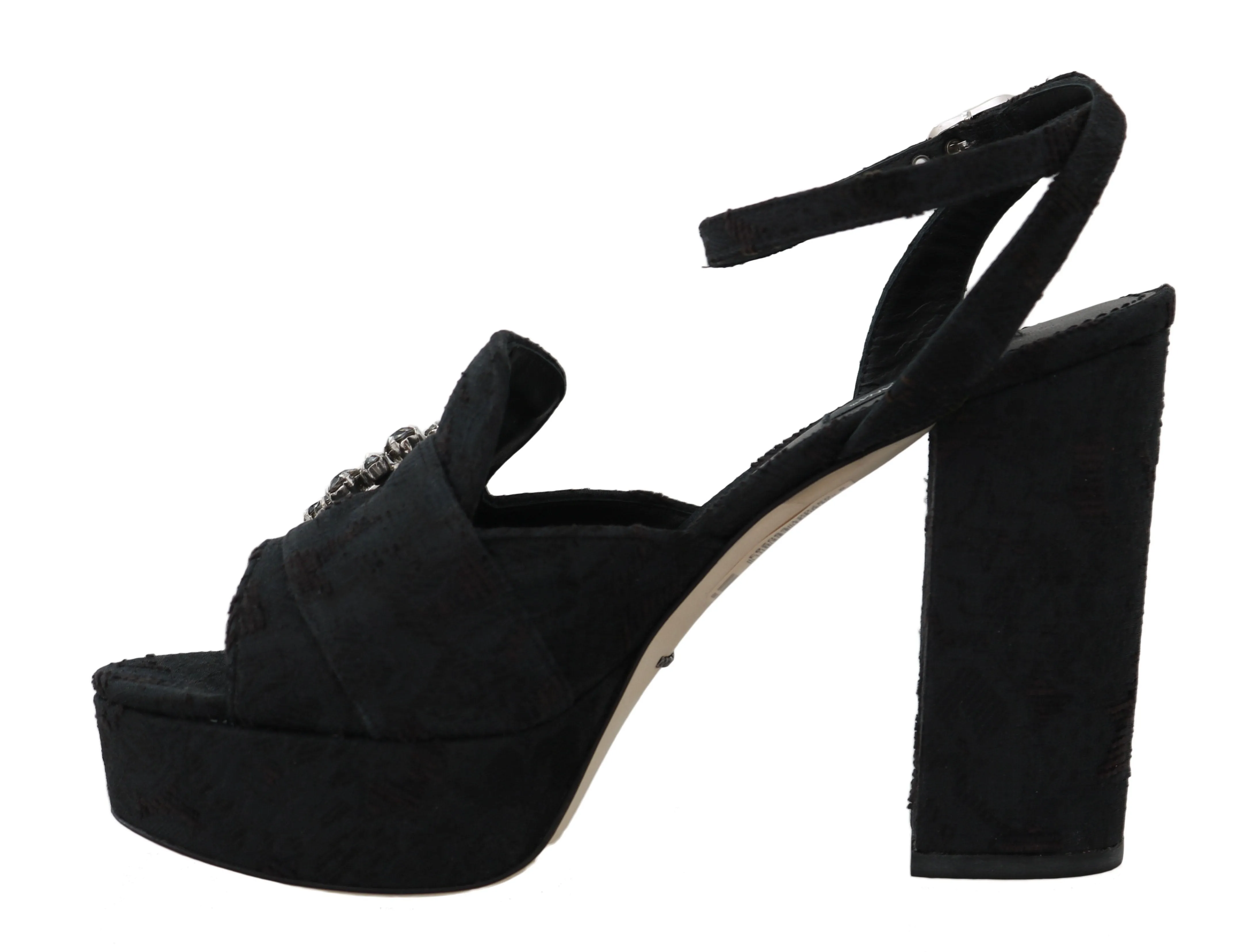 Jacquard Crystal Ankle Sandals