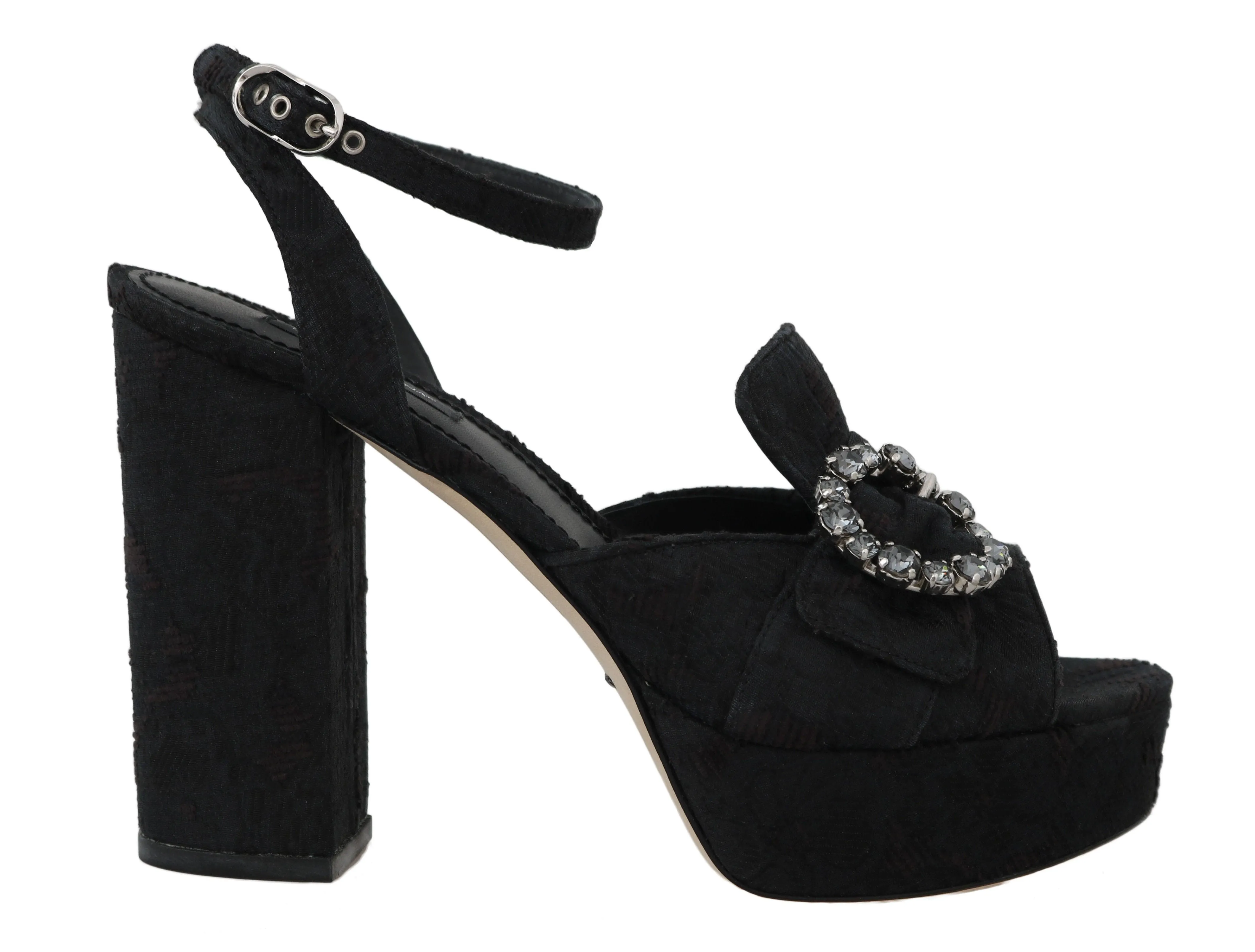 Jacquard Crystal Ankle Sandals