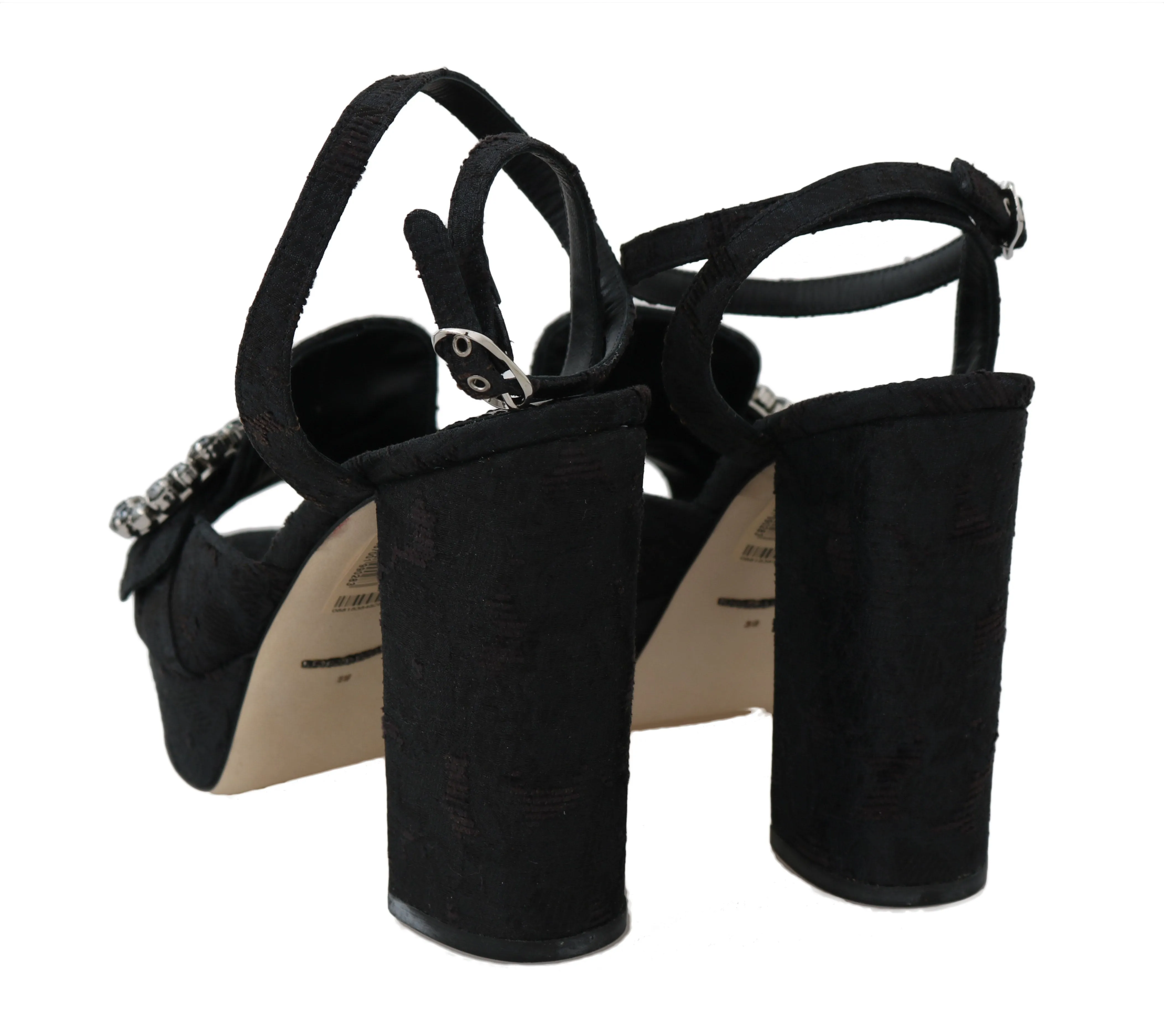 Jacquard Crystal Ankle Sandals
