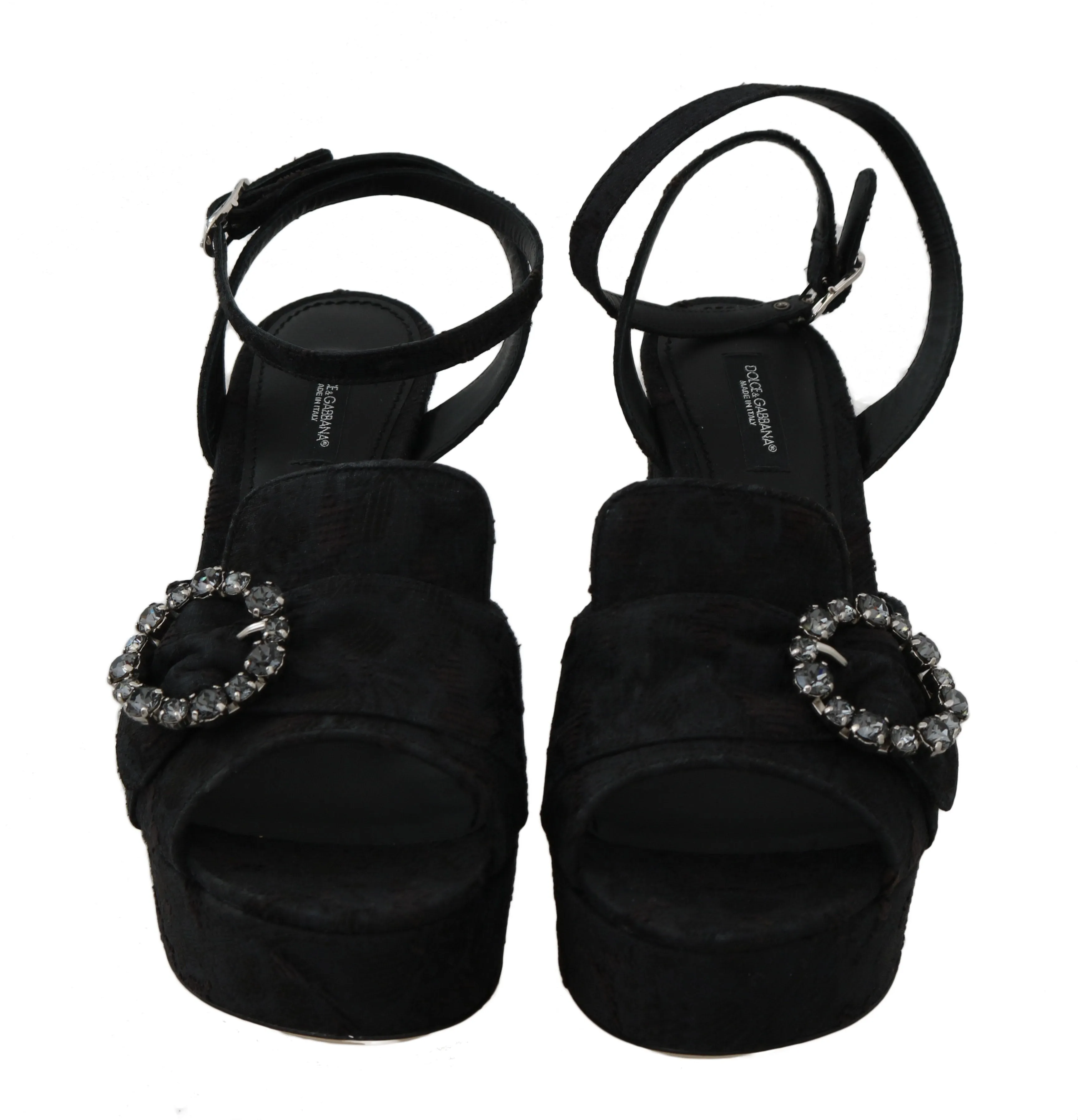Jacquard Crystal Ankle Sandals