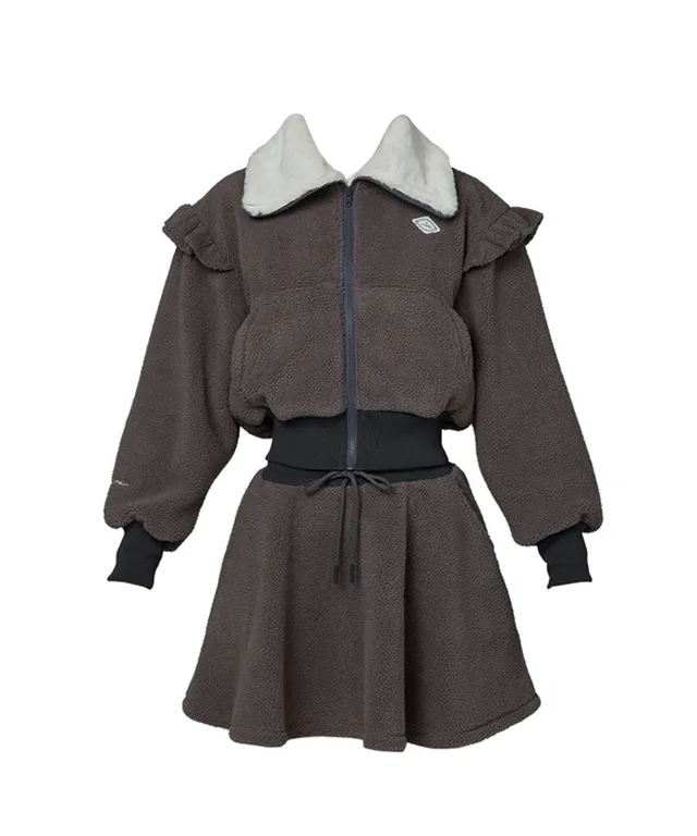 J.Jane Fleece Frill zip-up set - Gray