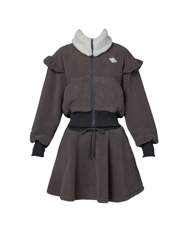 J.Jane Fleece Frill zip-up set - Gray