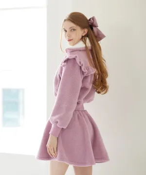 J.Jane Fleece Frill zip-up set - Indian Pink