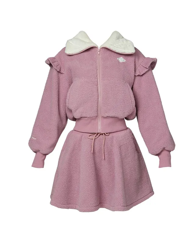 J.Jane Fleece Frill zip-up set - Indian Pink