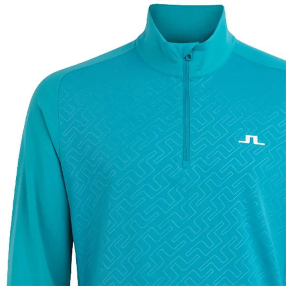 J.Lindeberg Mens Henry Relaxed Fit Mid Layer - ENAMEL BLUE