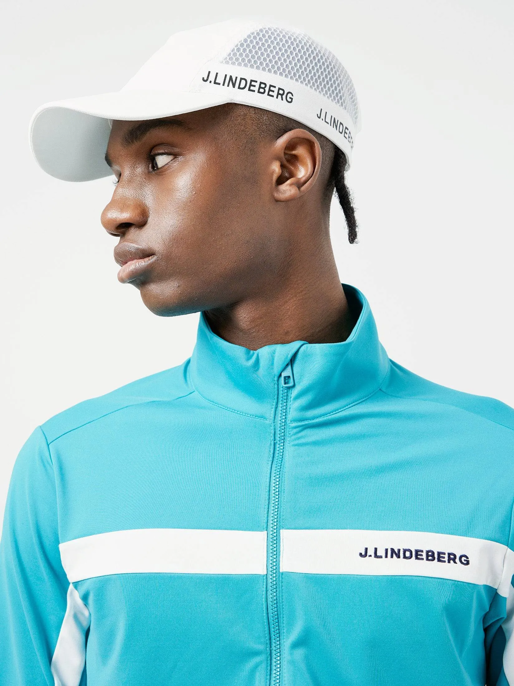 J.Lindeberg Mens Reg. Fit Seasonal Jarvis Mid Layer - ENAMEL BLUE