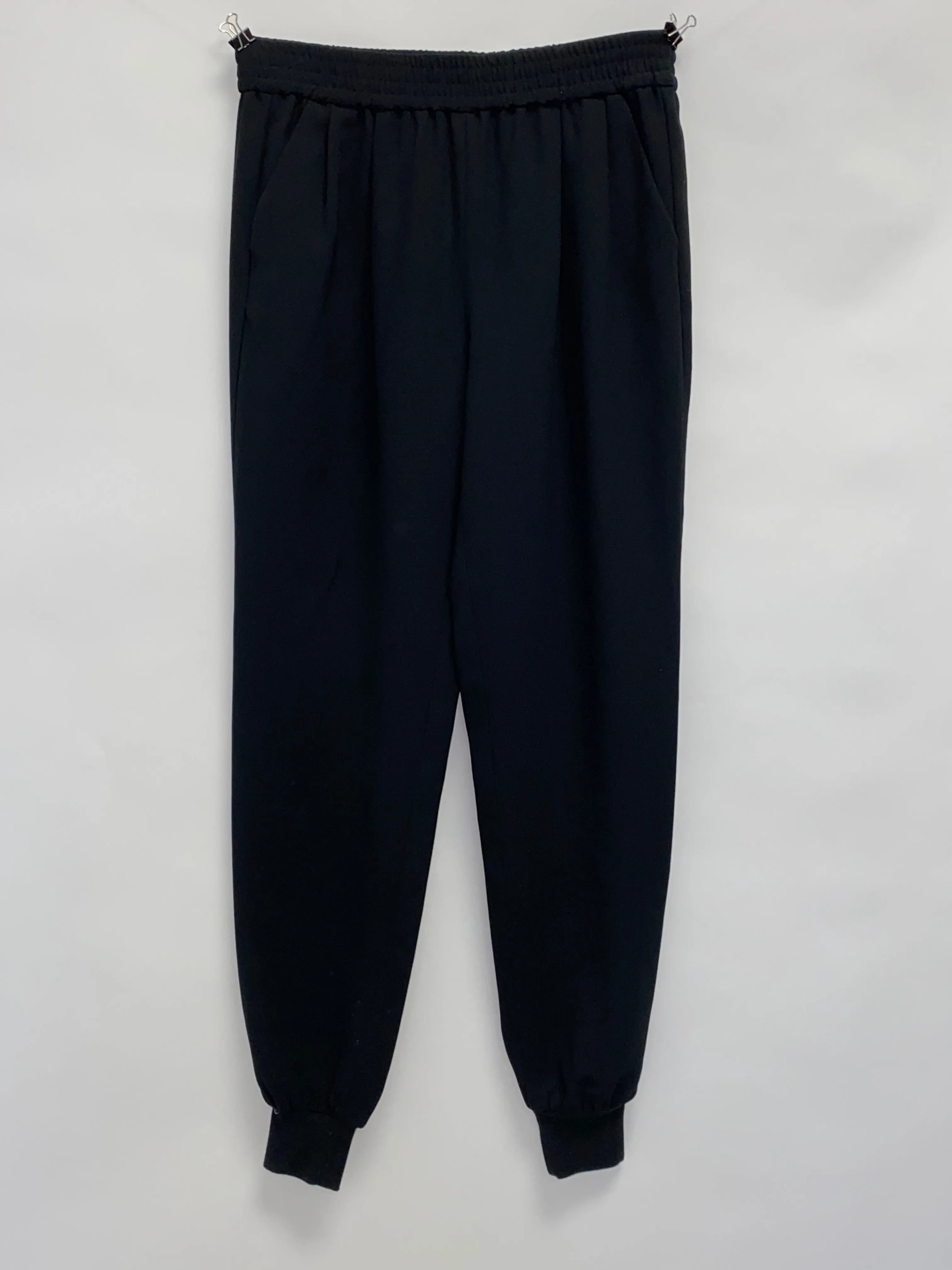 Joie Black Elastic Waist Pants with Knit Cuffs