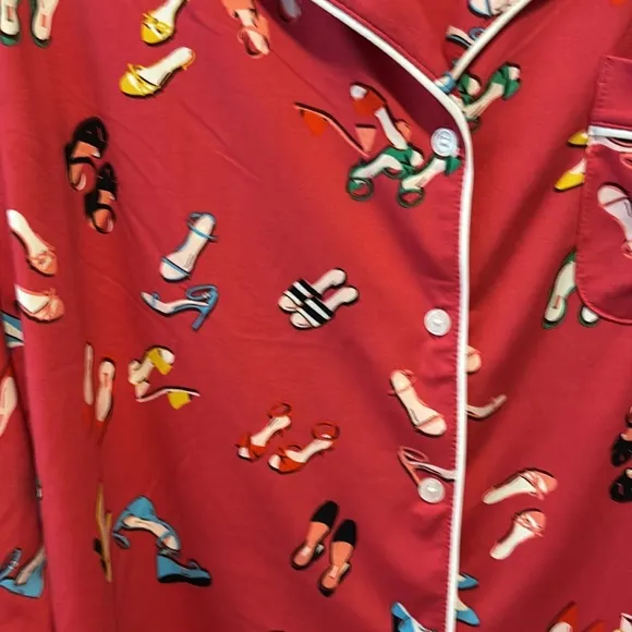 Kate Spade Long Sleeve Shoe Themed Pajama Set