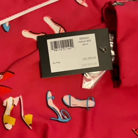 Kate Spade Long Sleeve Shoe Themed Pajama Set