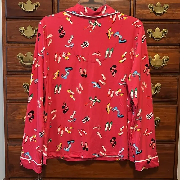 Kate Spade Long Sleeve Shoe Themed Pajama Set