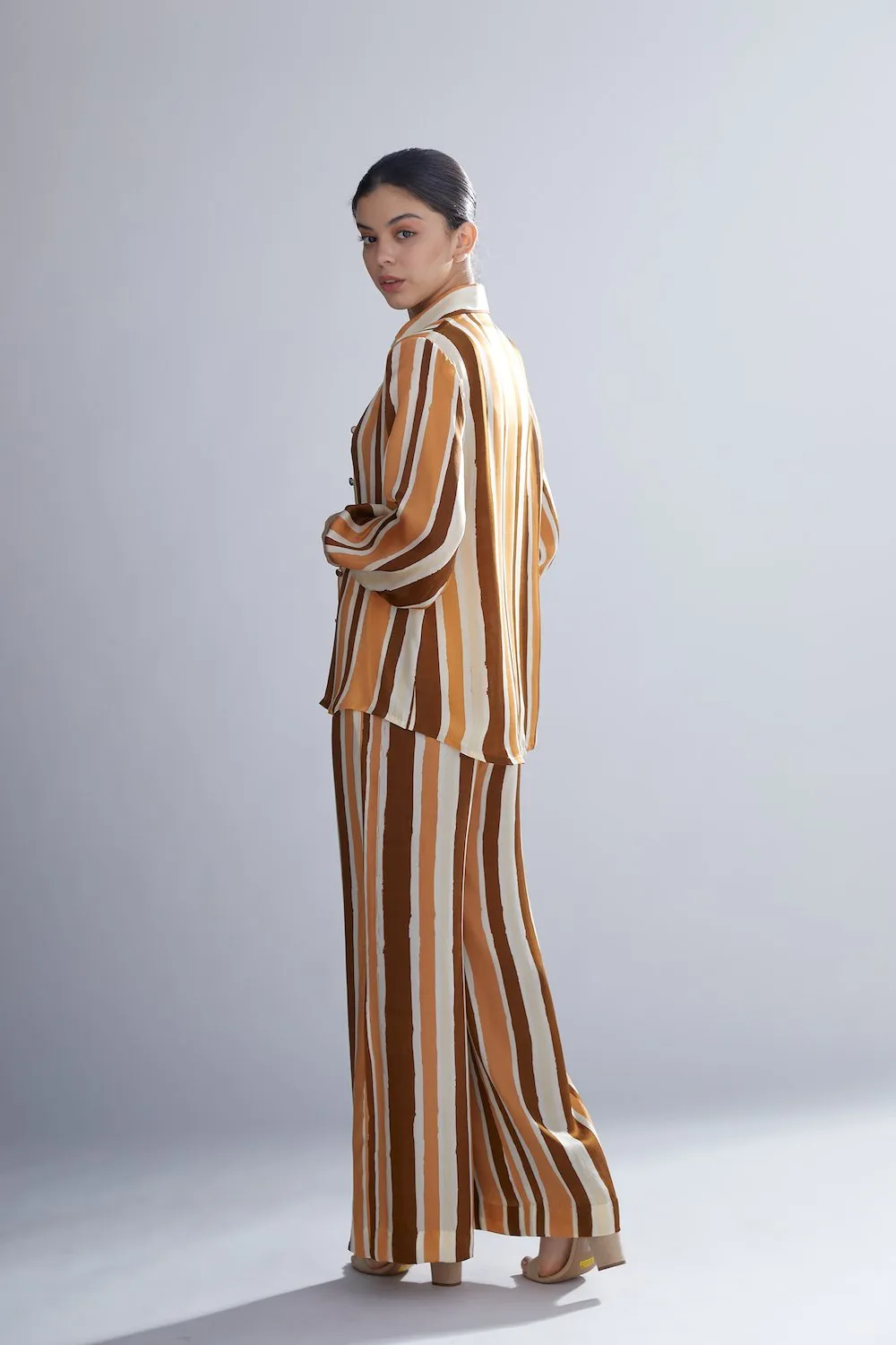 Koai   I   Brown Rust And Cream Stripe Pants