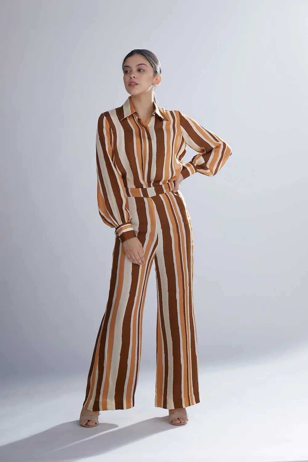 Koai   I   Brown Rust And Cream Stripe Pants