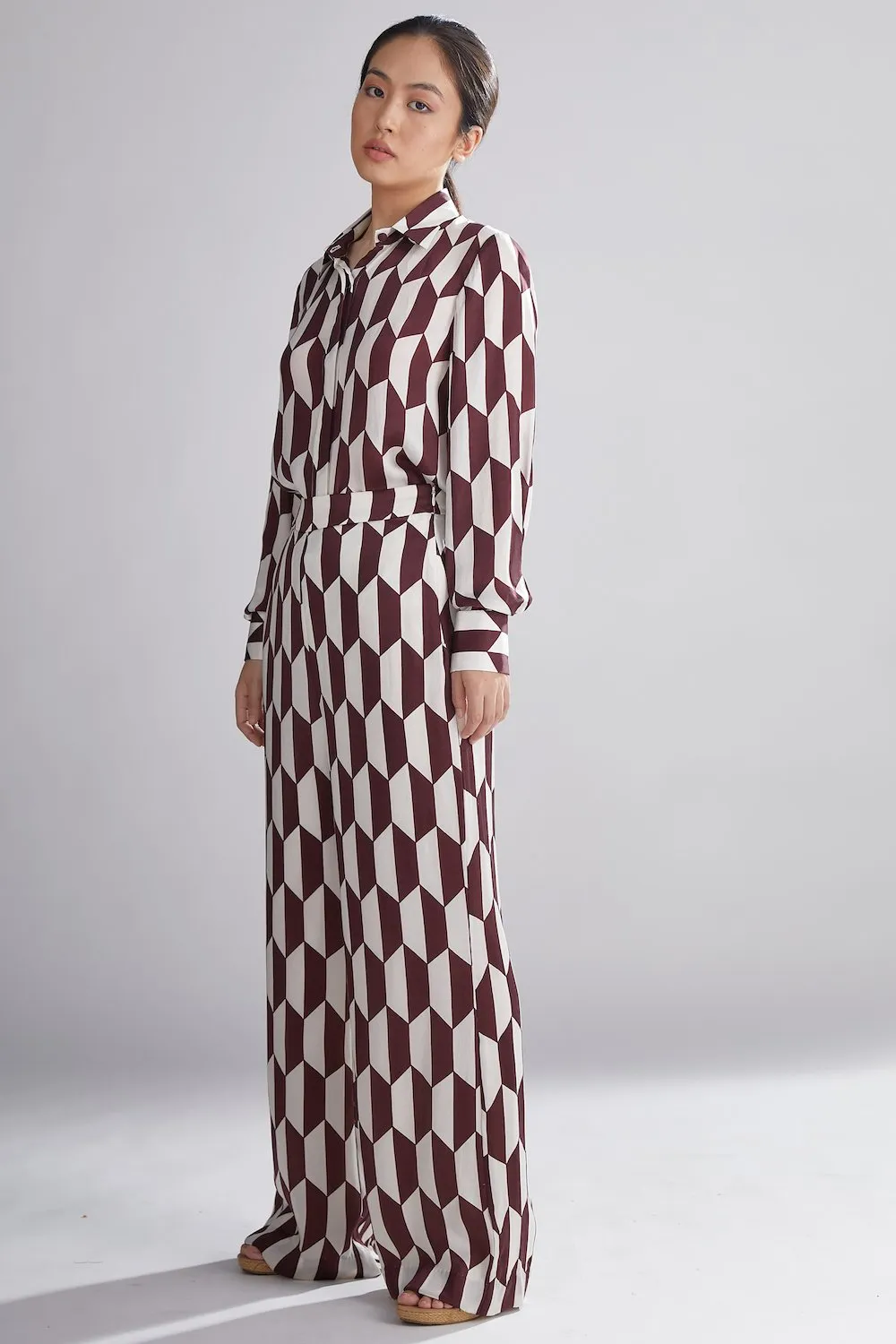 Koai   I   Geometric Brown And Cream Pants