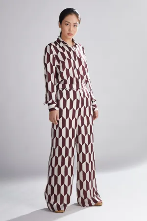 Koai   I   Geometric Brown And Cream Pants