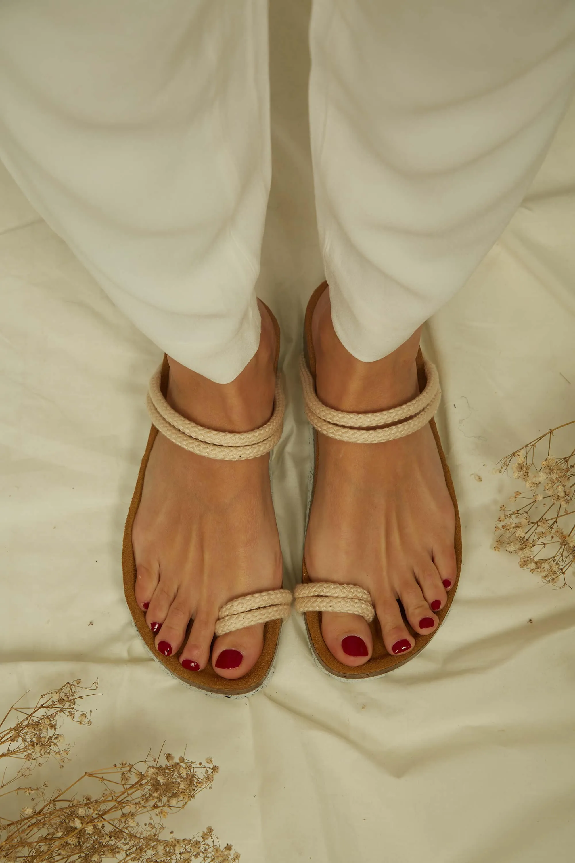 La Orotava Vegan Cotton Rope & Cork Sandals | Natural
