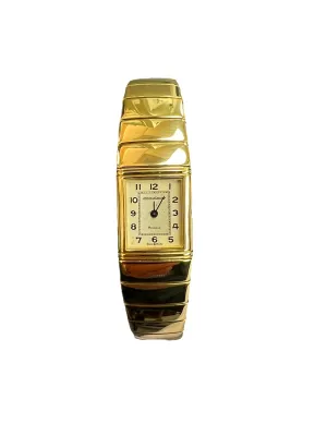 Ladies Reverso Le Coultre 18k Yellow Gold Quartz Wristwatch