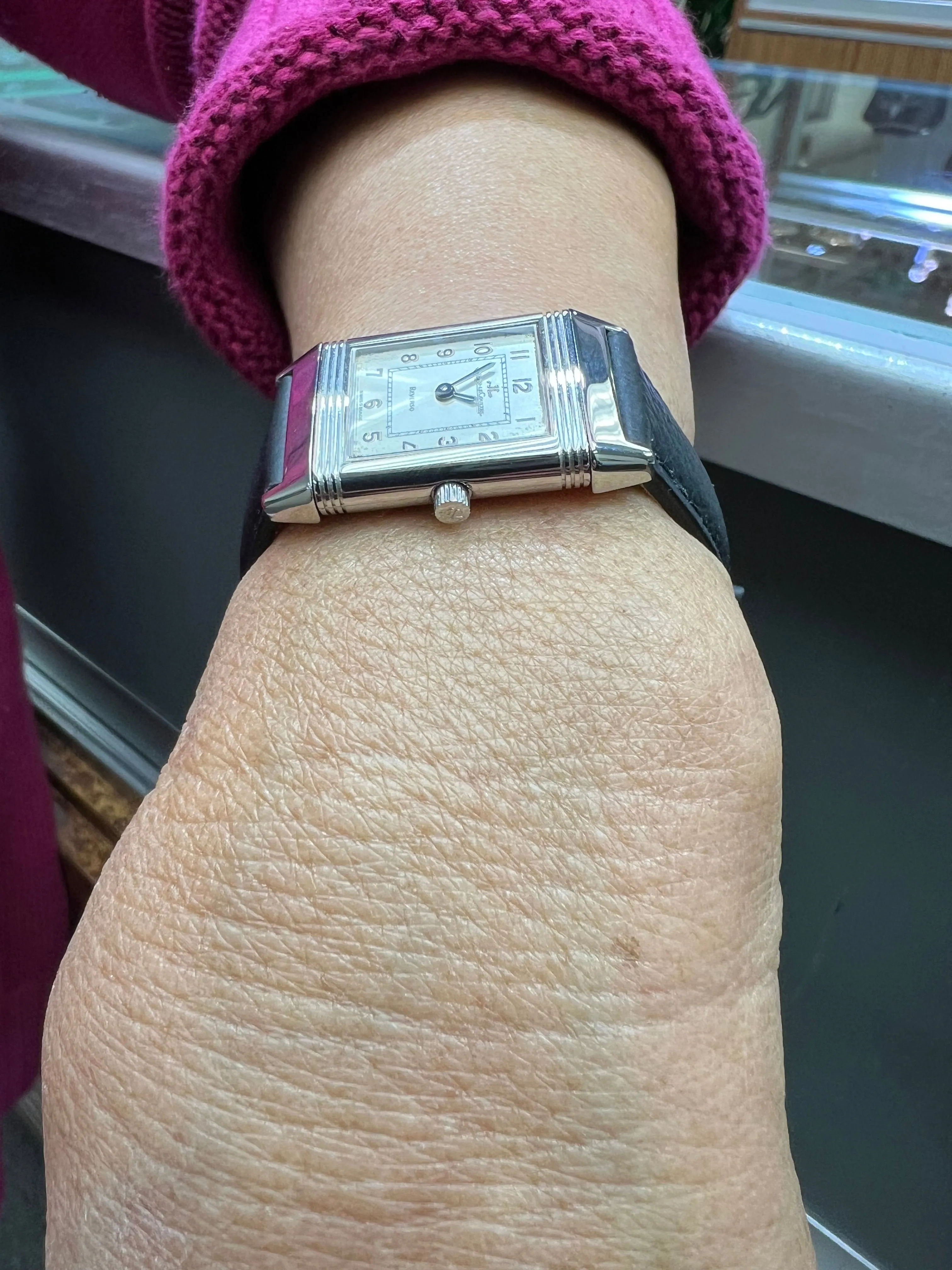 Ladies Reverso Le Coultre Manual Wind Steel Wristwatch 1990s