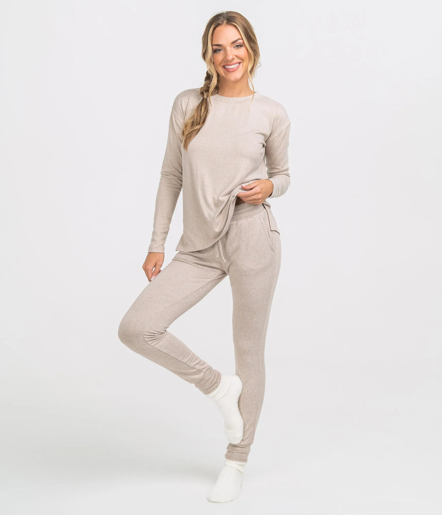 LADIES SOUTHERN SHIRT  SINCERELY SOFT HEATHER JOGGERS - MORNING COFFEE