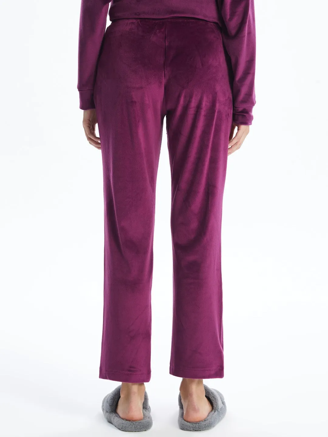 LCW DREAM

New Black Elastic Waist Plain Velvet Women's Pajama Bottoms