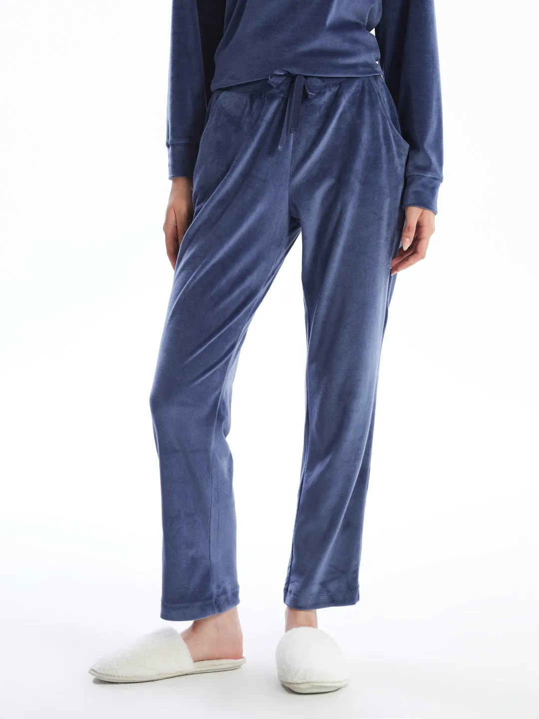 LCW DREAM

New Black Elastic Waist Plain Velvet Women's Pajama Bottoms