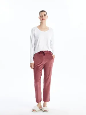 LCW DREAM

New Black Elastic Waist Plain Velvet Women's Pajama Bottoms