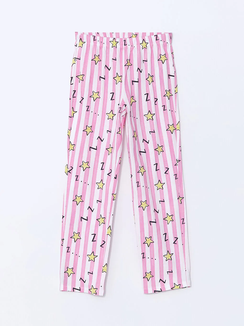 LCW Kids Pink Crew Neck Girls Pajama Set