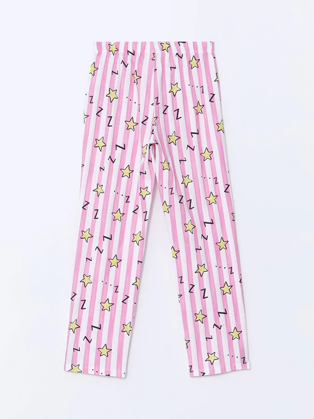 LCW Kids Pink Crew Neck Girls Pajama Set