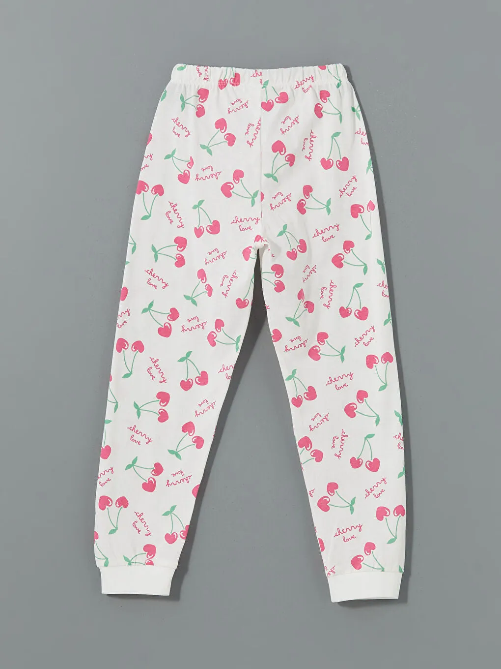 LCW Kids White Crew Neck Girls Pajama Set