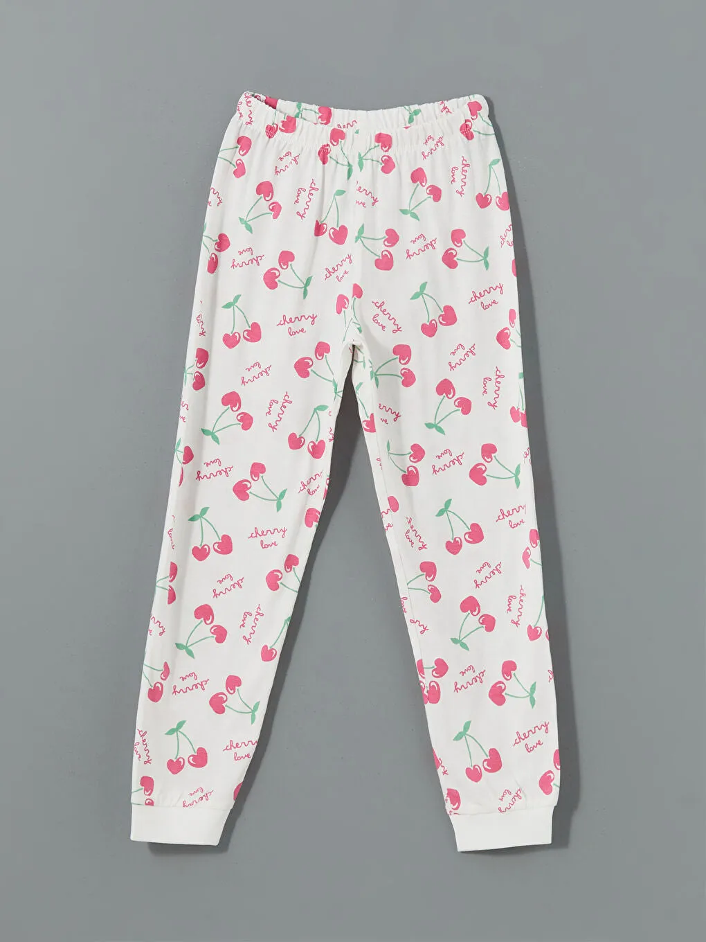 LCW Kids White Crew Neck Girls Pajama Set