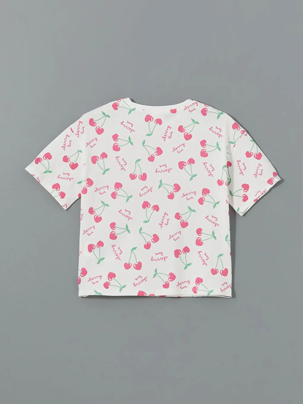 LCW Kids White Crew Neck Girls Pajama Set