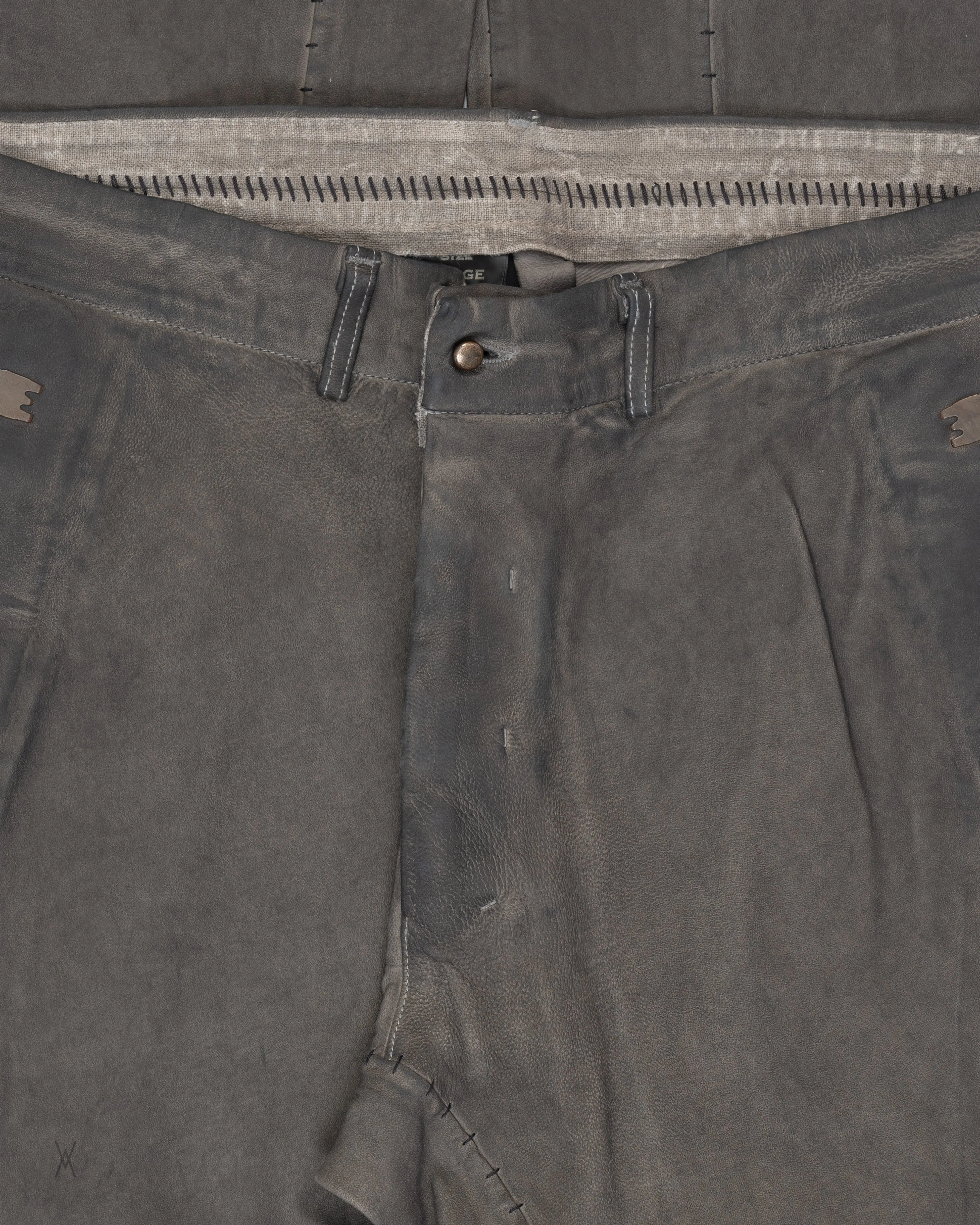 Leather Scarstitch Trousers