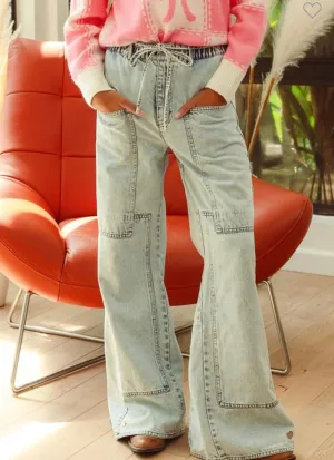 Light Denim Pocket Pants
